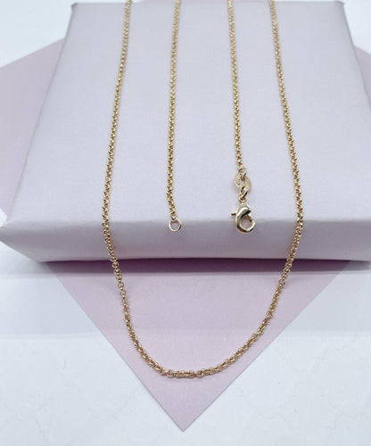 Milie Jewels - 18k Gold Filled 1mm Rolo Chain Necklace Supplies Designers