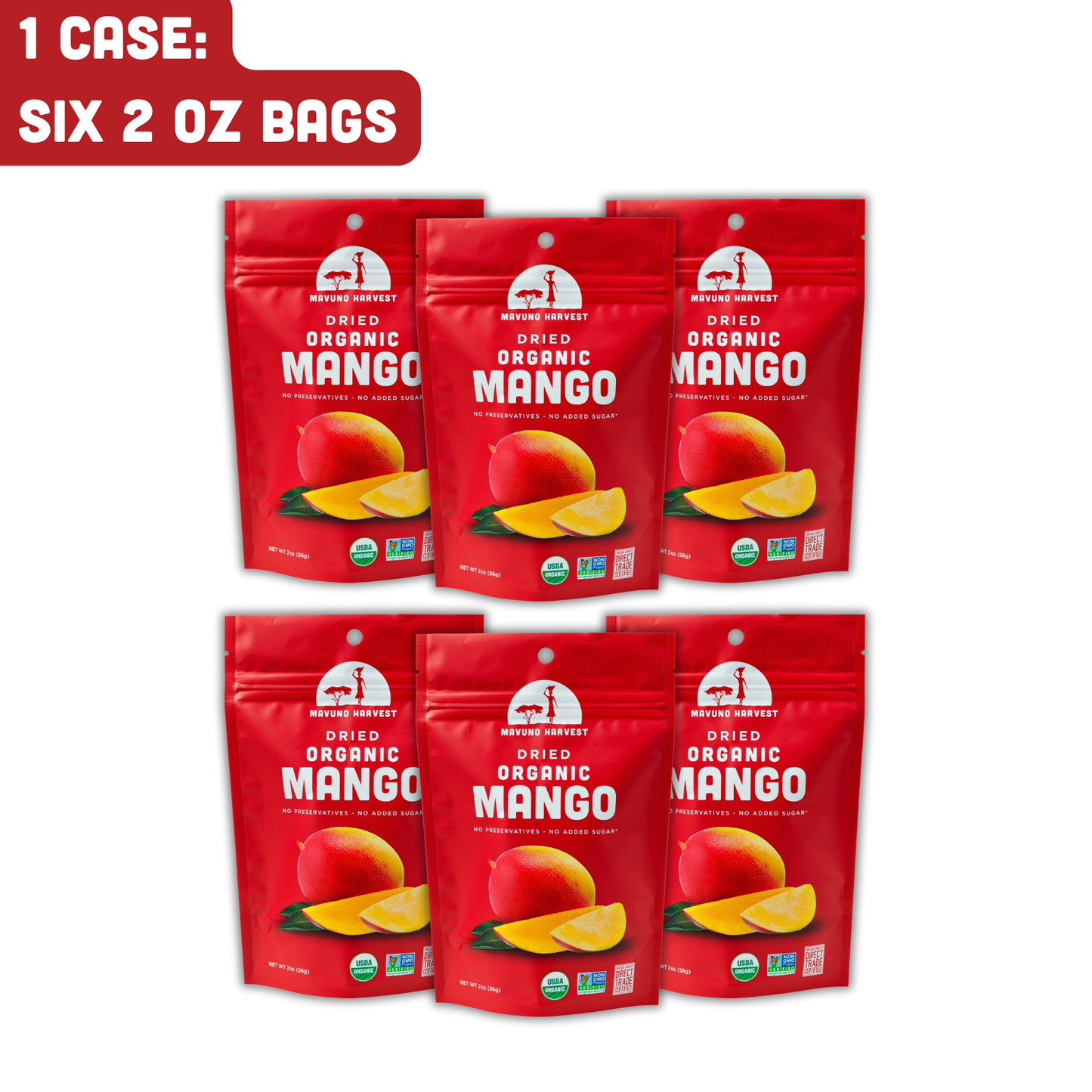 Mavuno Harvest Organics - Organic Dried Mango, 6-pack case