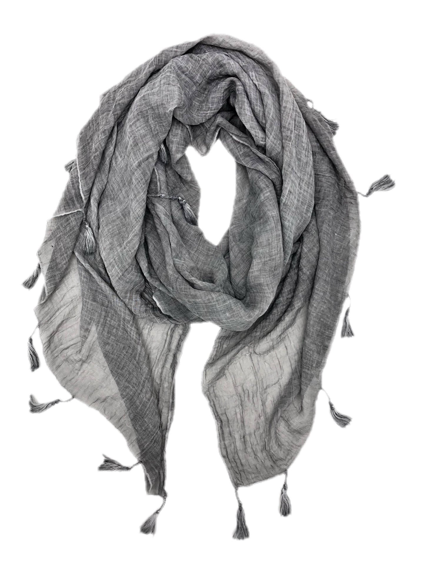 JC Sunny Fashion - Solid Tassel-Trim Scarf