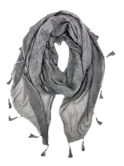 JC Sunny Fashion - Solid Tassel-Trim Scarf