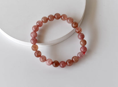 Soothing Crystals - Strawberry Quartz Bracelet (Enhancing and Intuition )