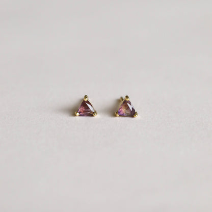JaxKelly - Mini Energy Gem - Amethyst - Gold Earrings