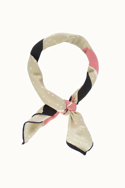 Olive & Pique - "So Silky" Satin Neckerchief Scarf, Versatile, Rose Beige