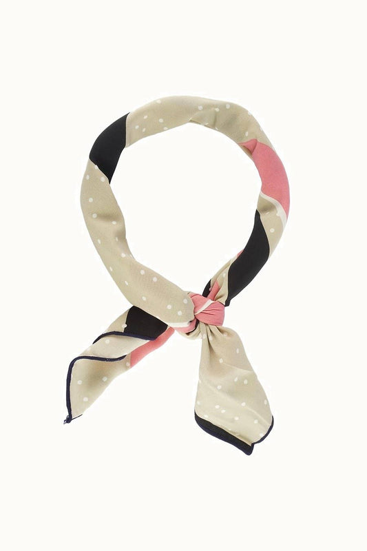 Olive & Pique - "So Silky" Satin Neckerchief Scarf, Versatile, Rose Beige