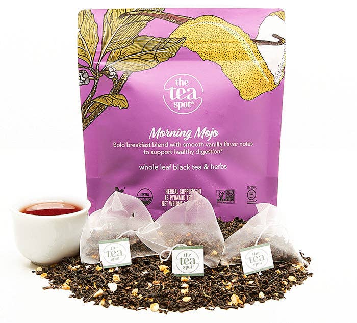 The Tea Spot - Morning Mojo, Organic Pu'erh Tea - 15 sachets each
