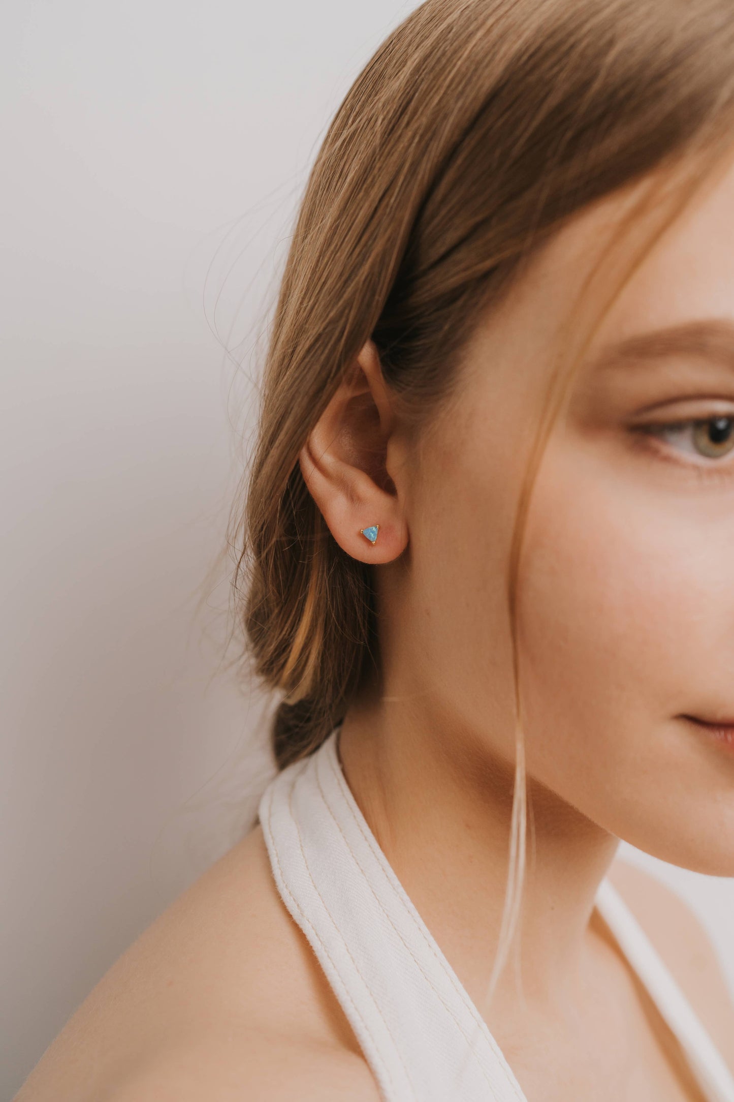 JaxKelly - Mini Energy Gem - Fire Opal - Gold Earrings