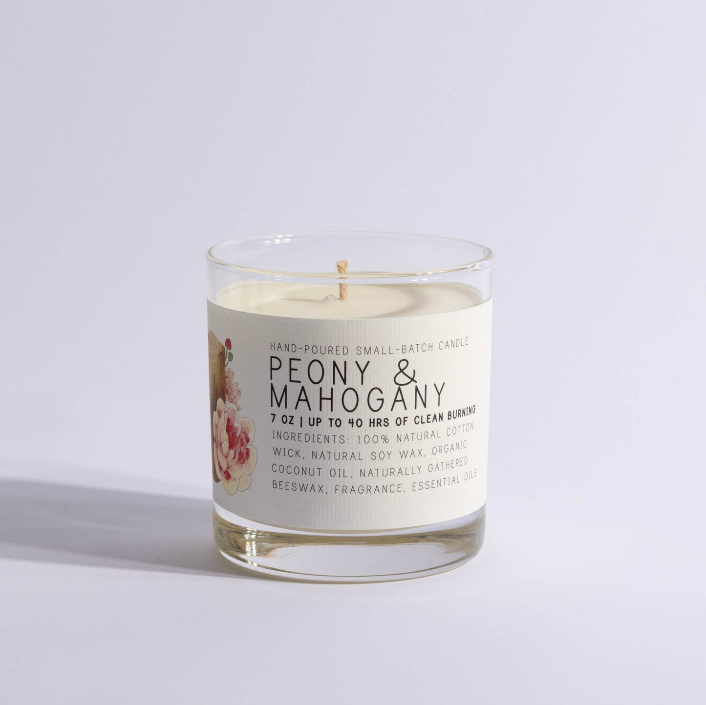 Just Bee - Peony & Mahogany - Medium Glass - Just Bee Candle
