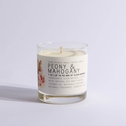 Just Bee - Peony & Mahogany - Medium Glass - Just Bee Candle