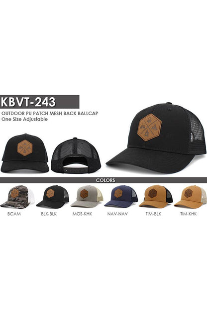 Hana - Outdoor PU patch mesh baseball cap