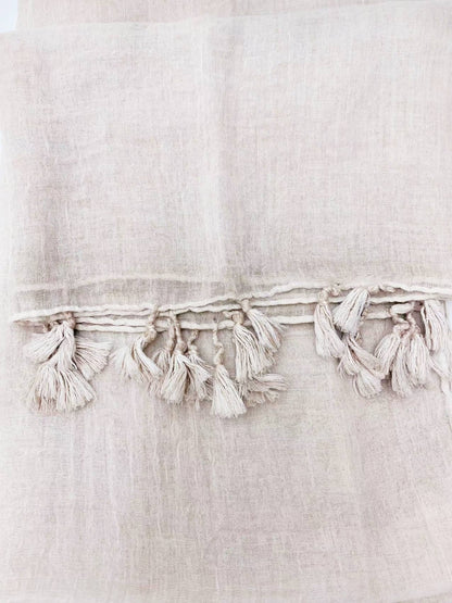JC Sunny Fashion - Solid Tassel-Trim Scarf
