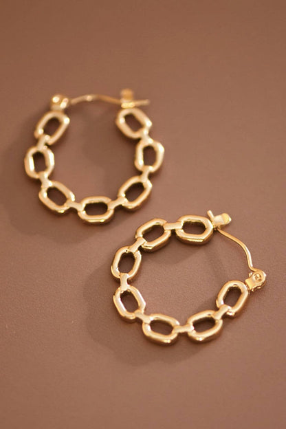 MA204 Mia Accessories - 18K Gold Plated Waterproof Stainless Steel Hoop Earrings - 7659