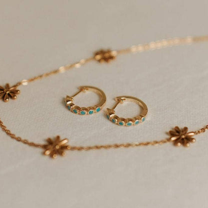 Mauve Jewelry Co. - Gaby Turquoise Hoops