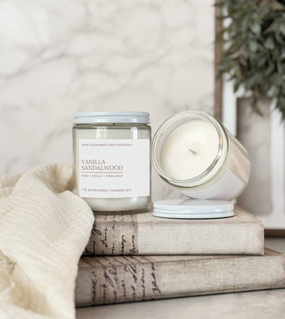Spirit Glow Home & Body Essentials - Vanilla Sandalwood - 7oz. Soy Wax Candle