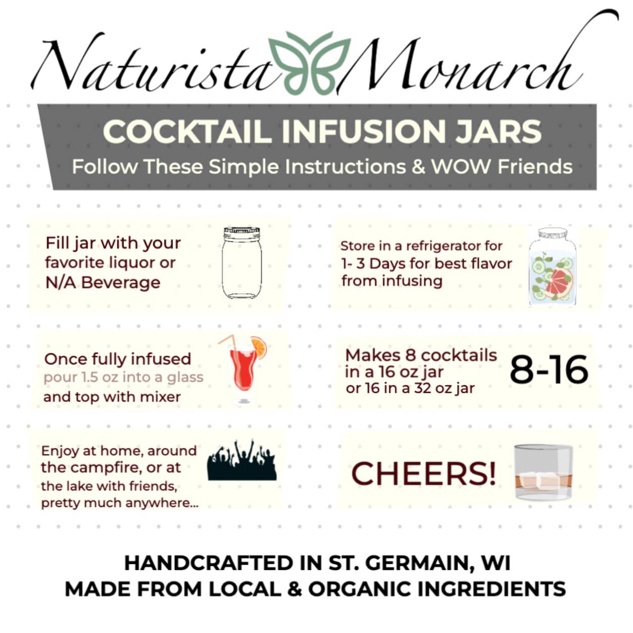 Naturista Monarch - Cabin Relaxer - Cocktail Kit - Organic and Local Ingredients