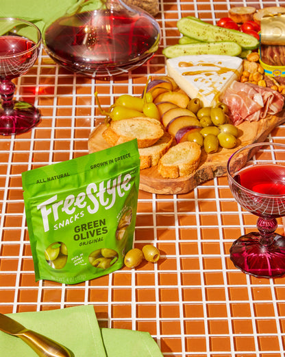 Freestyle Snacks - Green Olives Original 4oz - Freestyle Snacks
