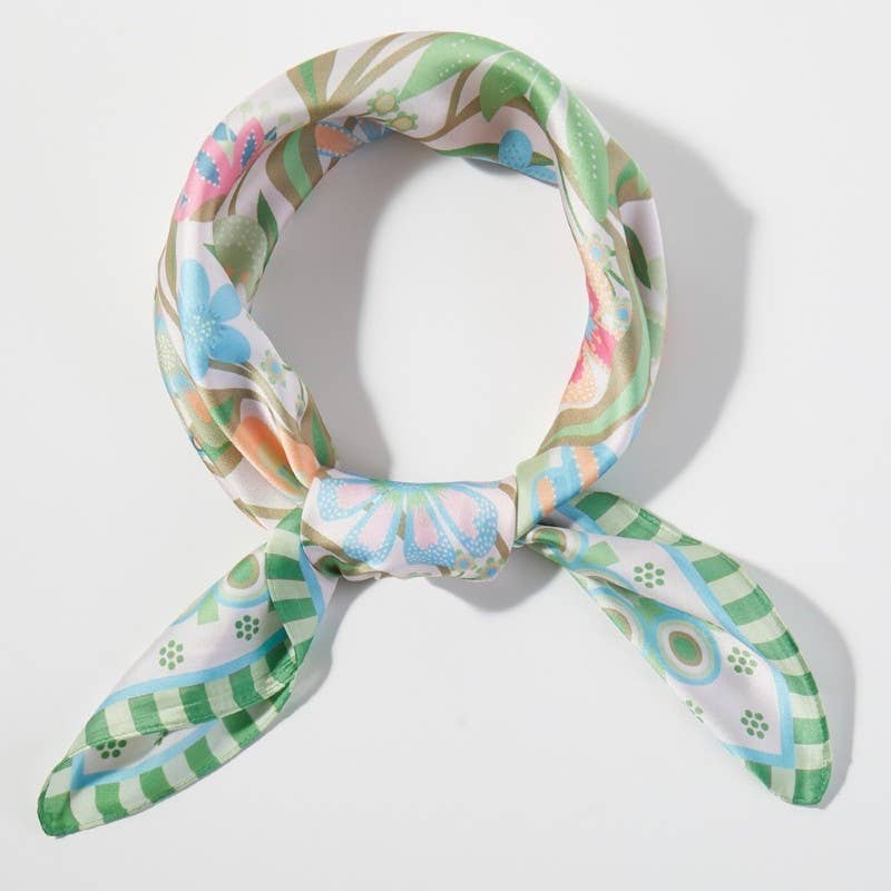 Anarchy Street - Assorted Flower Print Square Bandana Scarf