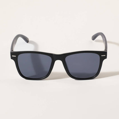 Fashion City - Square Shape Frame Wood Legs Fashion Sunglasses