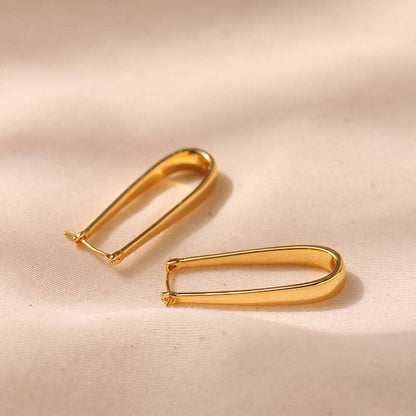 Dipped Shop - Simple U-Shape Drop Hoop Earrings DPJE1267