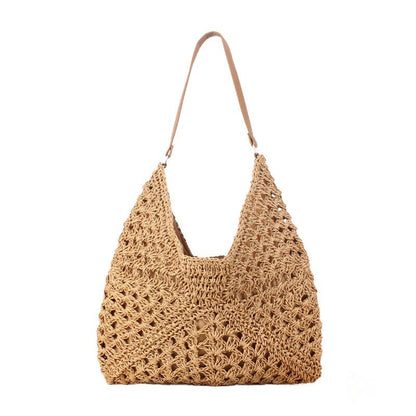 Aili's Corner - Dahlia Woven Straw Shoulder Bag