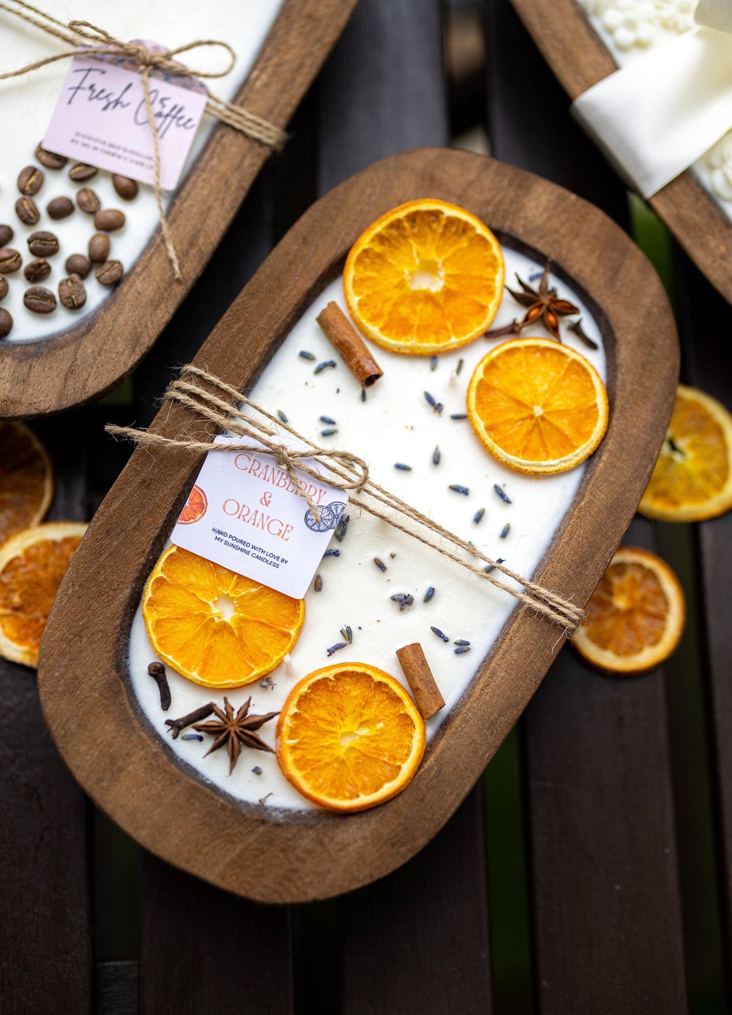 MySunshineCandless - Dough Bowl Candle With Cotto Wicks and Soy Wax/ Orange Bowl 