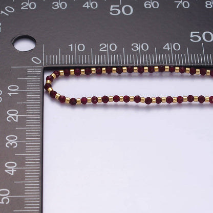 Aim Eternal - 14K Gold Filled Garnet Multifaceted Red Rope Adjustable Friendship Bracelet | WA-2016 ~ WA-2164