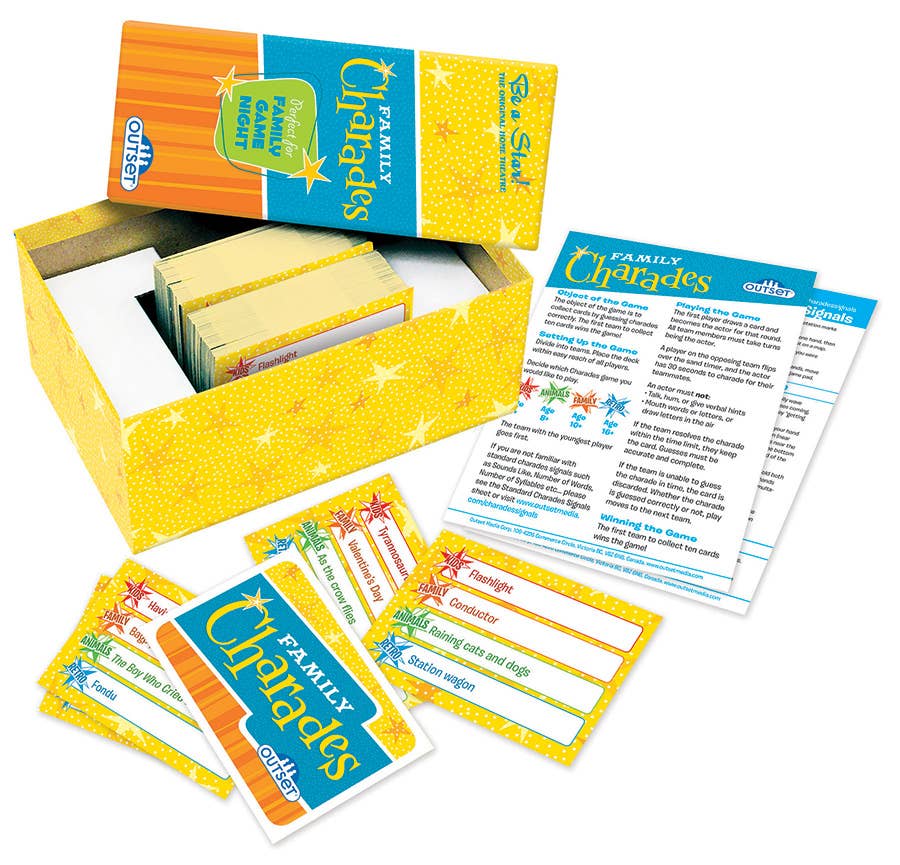 Outset Games and Cobble Hill Puzzles - Family Charades Retro Design - Perfect for Family Game Night