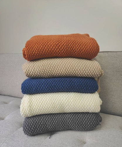 Fennco Styles - Knit Textured 50"x60" Throw Blanket with Fringe