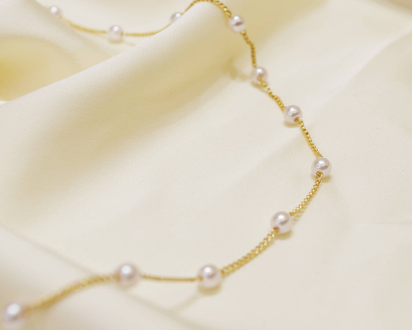 Melange Blanc - N009 Pearl Choker necklace, choker pearl necklace, pearl