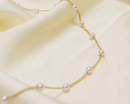 Melange Blanc - N009 Pearl Choker necklace, choker pearl necklace, pearl