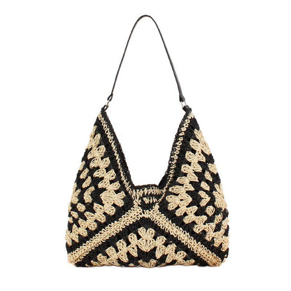 Aili's Corner - Dahlia Woven Straw Shoulder Bag