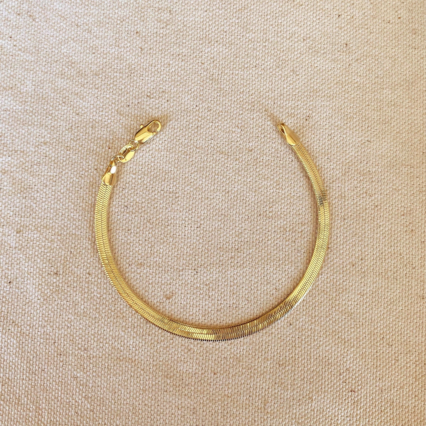 GoldFi - 18k Gold Filled 4mm Herringbone Bracelet
