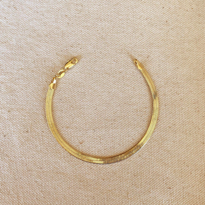 GoldFi - 18k Gold Filled 4mm Herringbone Bracelet