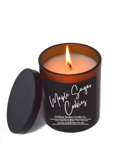 Driftless Studios - Maple Sugar Cookies Soy Candle -10oz Jar + Lid Black Label