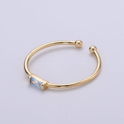 Aim Eternal - Minimalist Birthstone Ring • Cz Ring in Gold • Dainty Birthstone Ring • Stacking Ring • Valentine Gifts for Mom Wife Friend  R-216 R-218 R-219 R-220 R-223