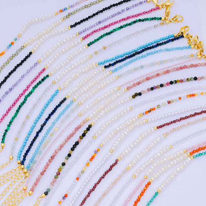 Aim Eternal - 24K Gold Filled Shell Pearl Multifaceted Natural Gemstone Bead 6.69 Inch Bracelet w. Extender | WA-03695 ~ WA-03717