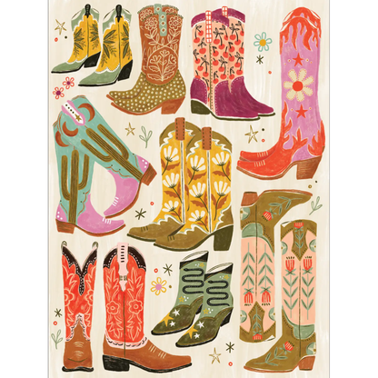 Puzzlefolk - Boot Scootin' Boogie! 1000 Piece Western Cowboy Boot Puzzle