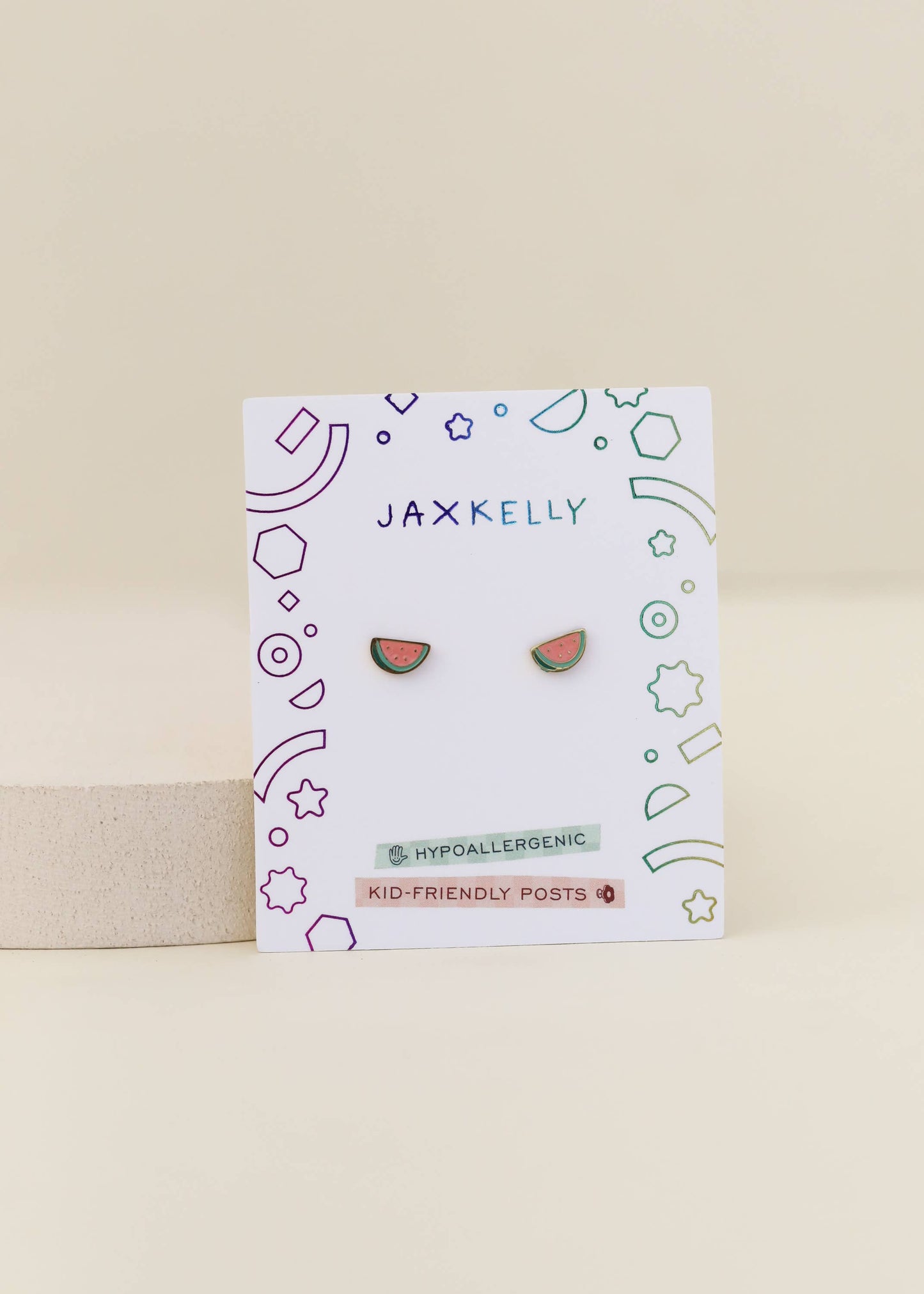 JaxKelly - Watermelon Enamel Flat Back Kids Earrings