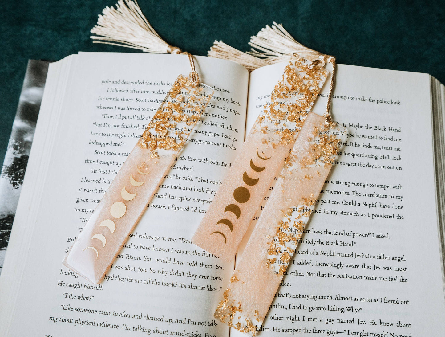 Dège Creative - Peach Moon Phases & Geode Bookmark