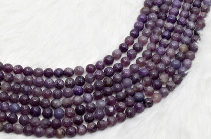 Soothing Crystals - Lepidolite Round Beads, 6mm, 8mm,10mm Project For Beads