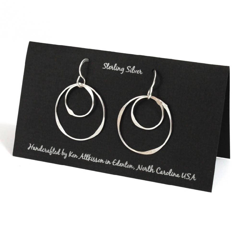 ER373 Ken’s handcrafted jewelry - Sterling Silver Circle Medium Multiple