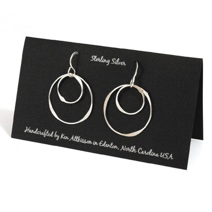 ER373 Ken’s handcrafted jewelry - Sterling Silver Circle Medium Multiple