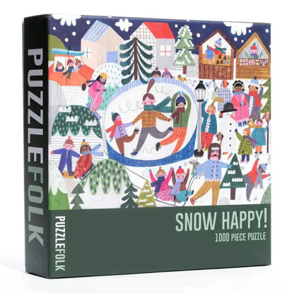 Puzzlefolk - Snow Happy 1,000 Piece Winter Holiday Puzzle