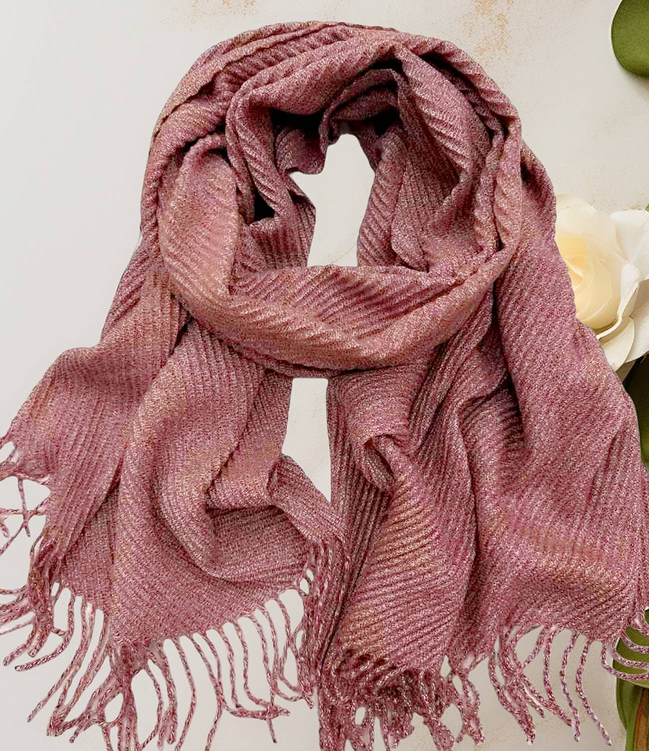 JC Sunny Fashion - JC021031 Luxuriously Soft Herringbone Crinkled Scarf