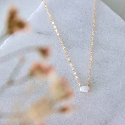Mesa Blue - Mini Oval Opal Necklace
