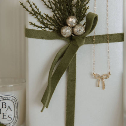 True by Kristy Jewelry - Bow Ribbon CZ Gold Filled Necklace