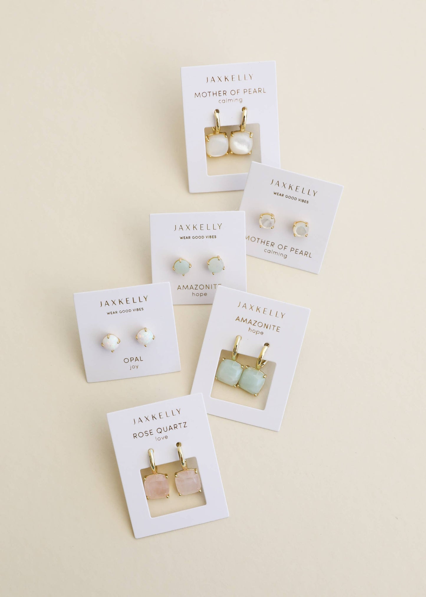 JaxKelly - Gemstone Mini Drop - Mother of Pearl