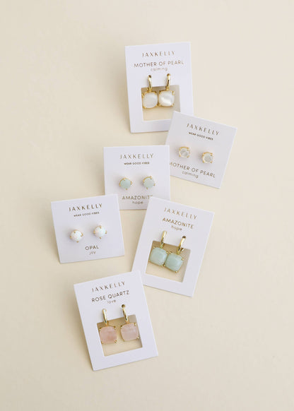 JaxKelly - Gemstone Mini Drop - Mother of Pearl