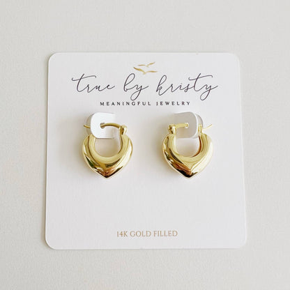 True by Kristy Jewelry - Heartthrob Hoops Earrings Gold Filled