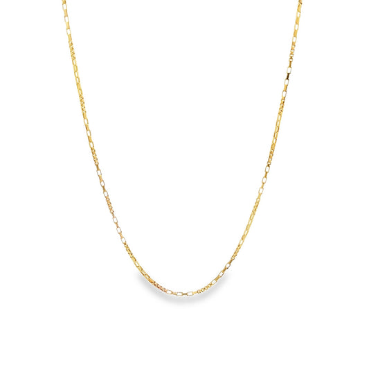 MIA Jewelry - 18K Gold Filled Diamond Cut Figaro Inspired Box Chain (F145)