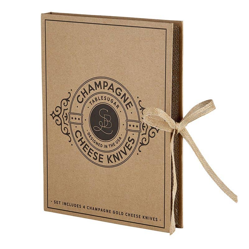 SBD102 Santa Barbara Design Studio by Creative Brands - Champagne Gold Cheese Knives Book Box
